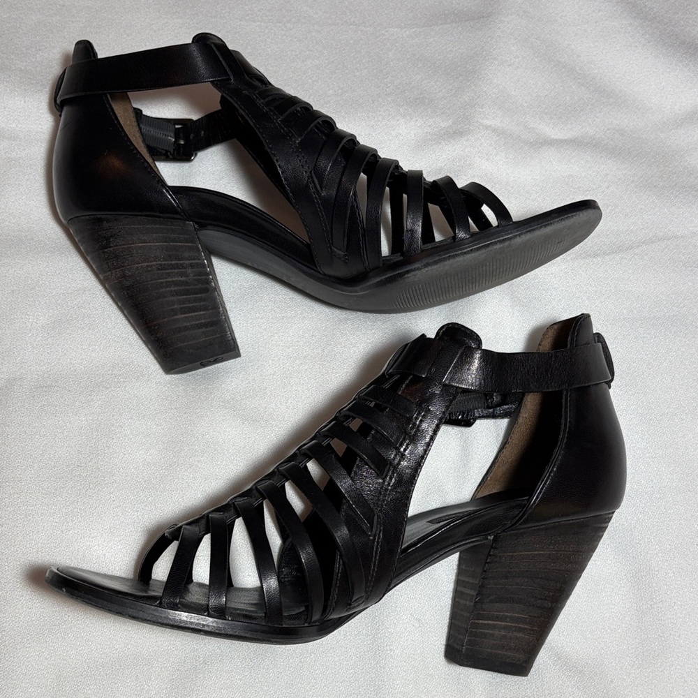 Paul Green Christy Black Strappy Caged Sandals